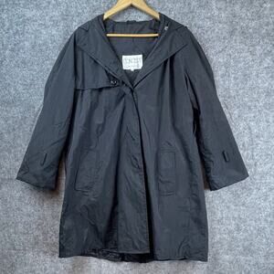 Vintage Concept Raincoat Womens 11 Black Knee Length Pockets Lightweight Basic‎